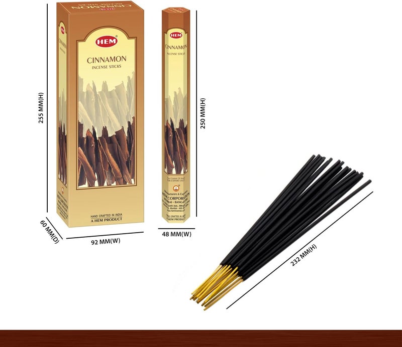 HEM Cinnamon Incense Sticks - Box of Six 20 Gram Tubes - Image 3