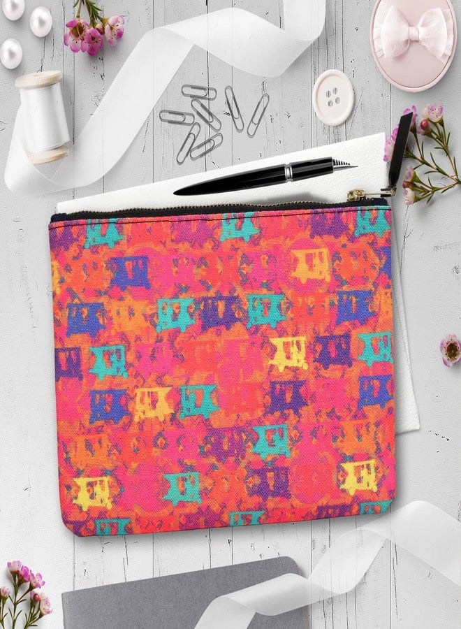 Fatfatiya Stylish Pop Auto Cute Print Multipurpose Utility Pouch with Zip Clouser for Women & Girls, Ideal for Daily Use & Travel, Easy to Storing Keys, Wallet, Makeup and Accessories (23x16.5x1) - Image 2
