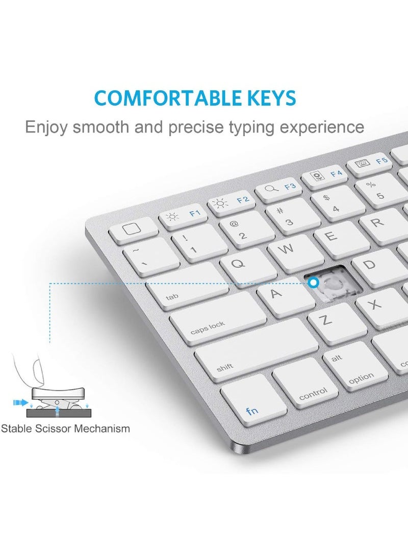 Captaintech - Ultra-Slim Bluetooth Keyboard Compatible with iPad 10.2-inch/ 9.7-inch iPad Air 10.5 iPad Pro 11/12.9 iPad Mini 5/4 iPhone and Other Bluetooth Enabled Devices - Image 1