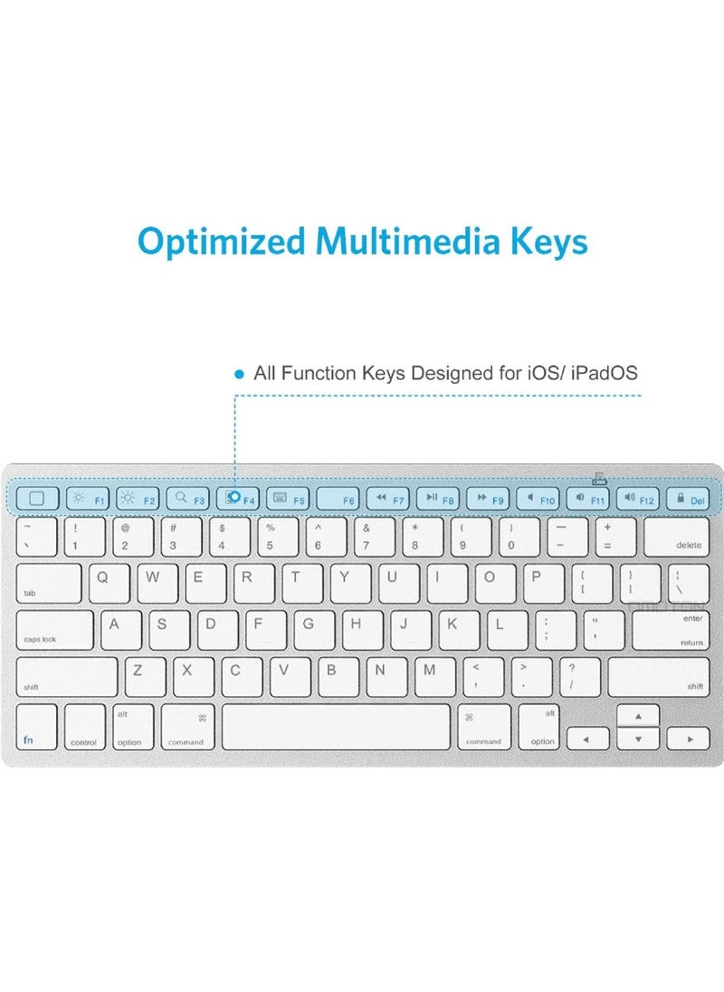 Captaintech - Ultra-Slim Bluetooth Keyboard Compatible with iPad 10.2-inch/ 9.7-inch iPad Air 10.5 iPad Pro 11/12.9 iPad Mini 5/4 iPhone and Other Bluetooth Enabled Devices - Image 1