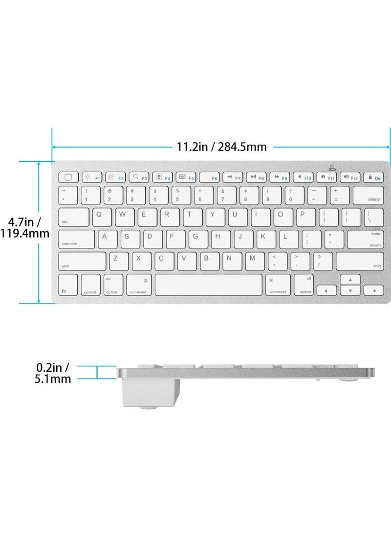 Captaintech - Ultra-Slim Bluetooth Keyboard Compatible with iPad 10.2-inch/ 9.7-inch iPad Air 10.5 iPad Pro 11/12.9 iPad Mini 5/4 iPhone and Other Bluetooth Enabled Devices - Image 1