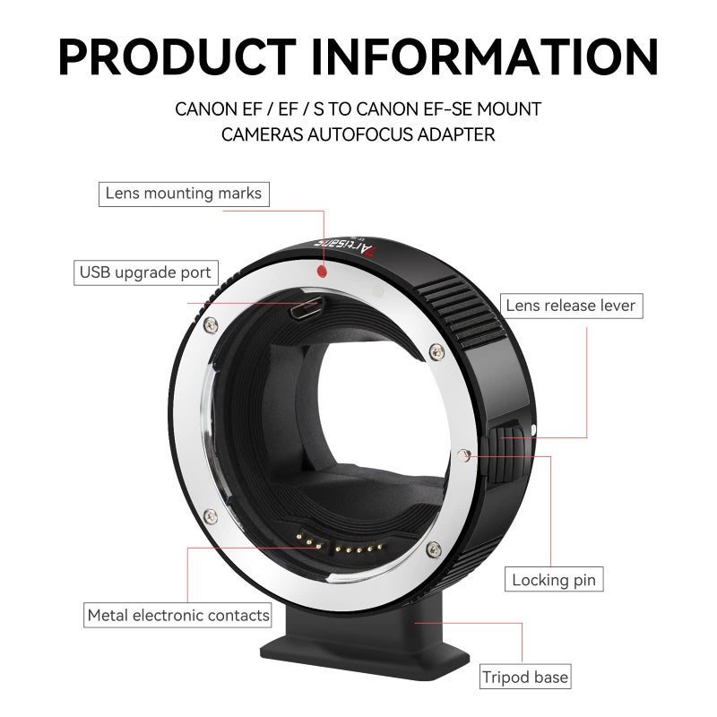 7artisans EF-SE Lens Adapter Auto-Focus Lens Converter Ring Compatible for Canon EF/EF-SE Lens and Sony E-Mount Camera for Sony A6400, A7M3, A7M4, ZVE10 - Image 5