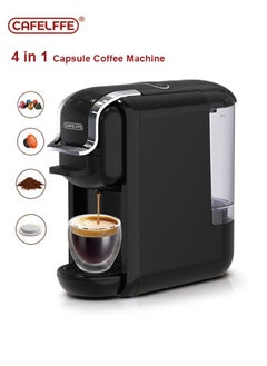 Cafelffe 4-in-1 Capsule Coffee Machine,Multifunction Hot Cold Espresso Coffee Maker for Coffee Powder,19Bar High Pressure Pump,1450W 600ml Black  - Image 1