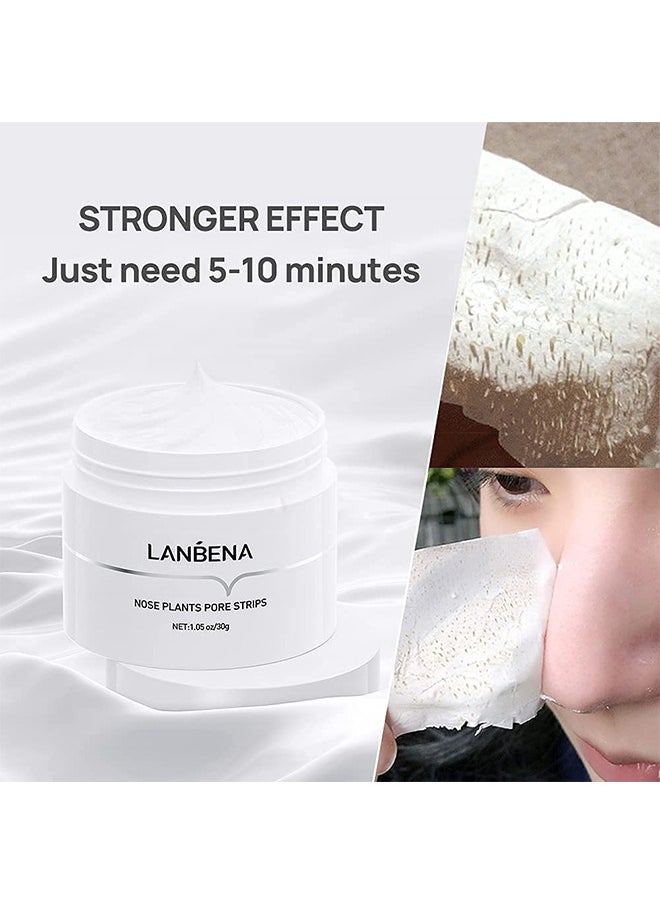 LANBENA - Blackhead Remover Mask, Nose Plants Pore Strips, Pore Cleanser Purifying Peel off Face Mask with 60 PCS Strips, Plants Aloe Blackhead Remover Facial Mask - Image 1