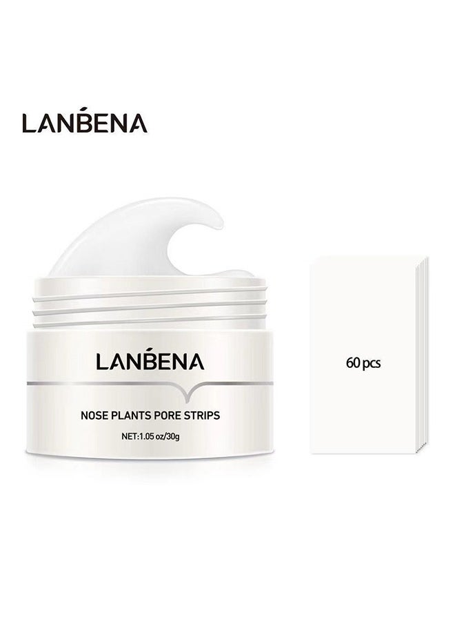 LANBENA - Blackhead Remover Mask, Nose Plants Pore Strips, Pore Cleanser Purifying Peel off Face Mask with 60 PCS Strips, Plants Aloe Blackhead Remover Facial Mask - Image 1