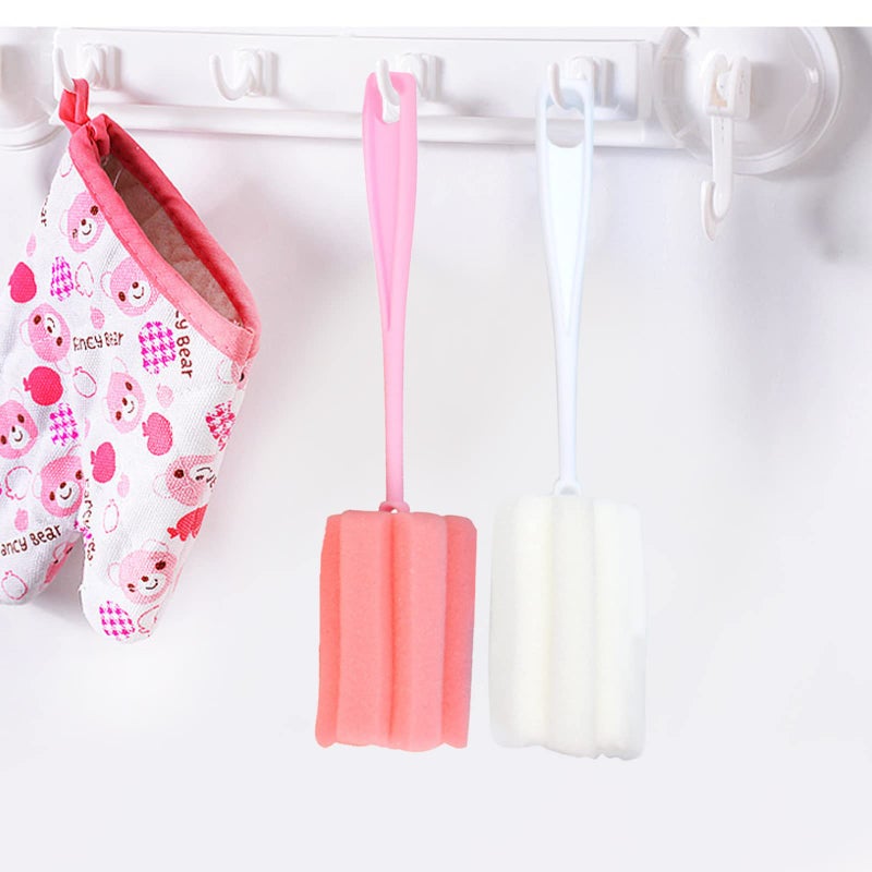 INVODA Bottle Brush Sponge 4PCS Cup Washer Brush Long Handle Cleaner Brush for Baby Bottle Glasswares Mugs Cups Kitchen Clean (4 PCS) - Image 4