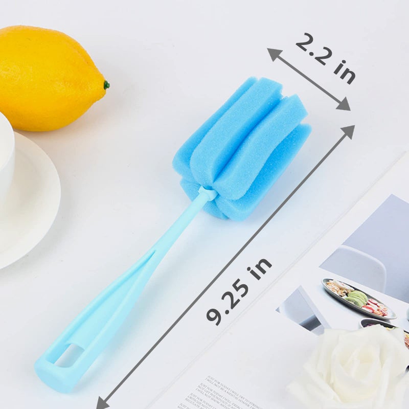 INVODA Bottle Brush Sponge 4PCS Cup Washer Brush Long Handle Cleaner Brush for Baby Bottle Glasswares Mugs Cups Kitchen Clean (4 PCS) - Image 2