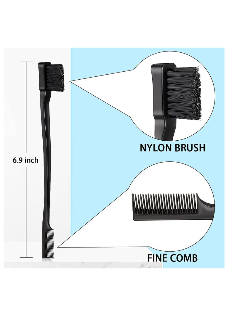 ECVV مجموعة أمشاط إكيو في في 3 قطع، فرشاة حواف ومشط، مشط شعيرات، مشط قوي، مناسب لمصففي الشعر المسافرين، للسيدات، والرضع، والأطفال (أسود) - Image 2
