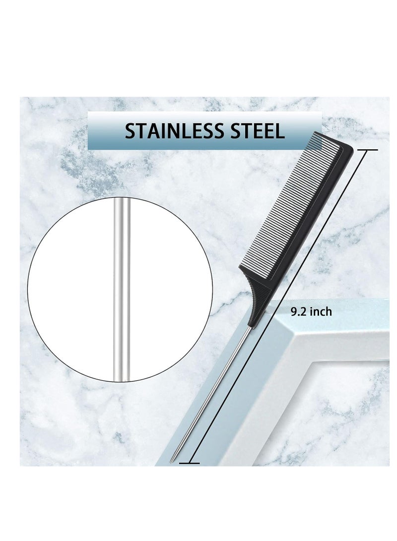 ECVV مجموعة أمشاط إكيو في في 3 قطع، فرشاة حواف ومشط، مشط شعيرات، مشط قوي، مناسب لمصففي الشعر المسافرين، للسيدات، والرضع، والأطفال (أسود) - Image 4