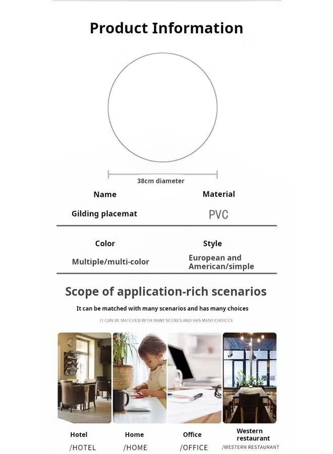 AVHUGOO 5 pieces of placemats heat-proof, waterproof and oil-proof pvc washable insulation pads hotel restaurant table mats - Image 4