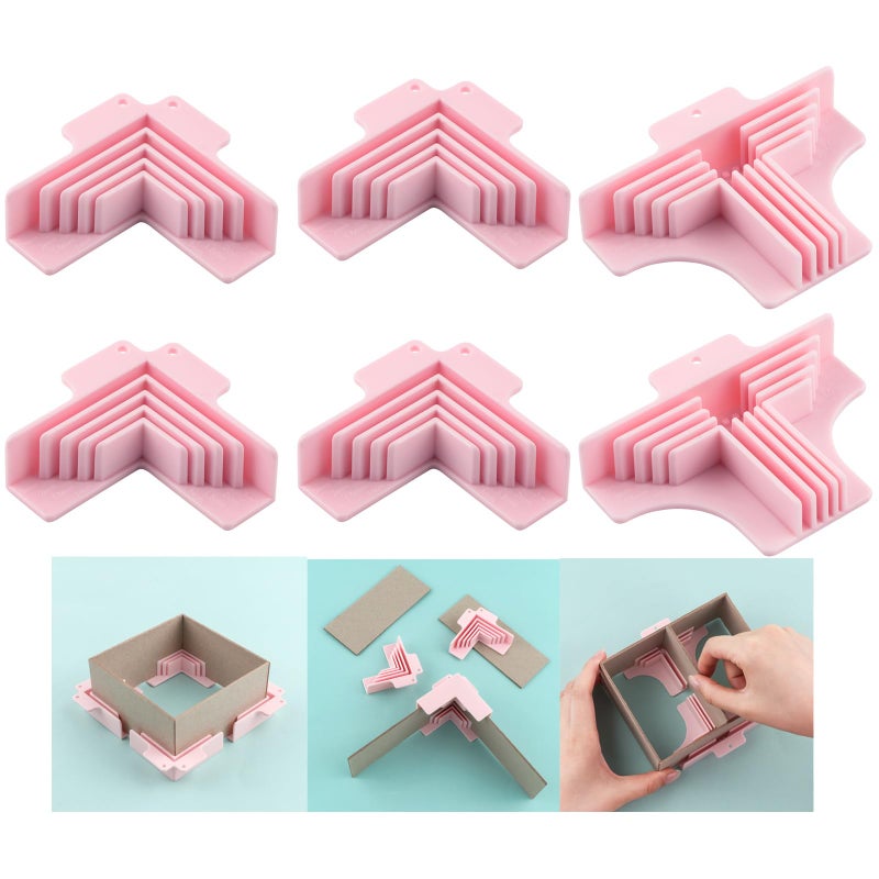 BAOFALI 6Pack Corner/Divider Assembly,Clamps Corner Guides Cartonnage Corner Holding Tool (3 mm, 2 mm, 1.5 mm, 1 mm) Wide .for Book Covers, Chipboard Boxes, Dioramas - Image 1