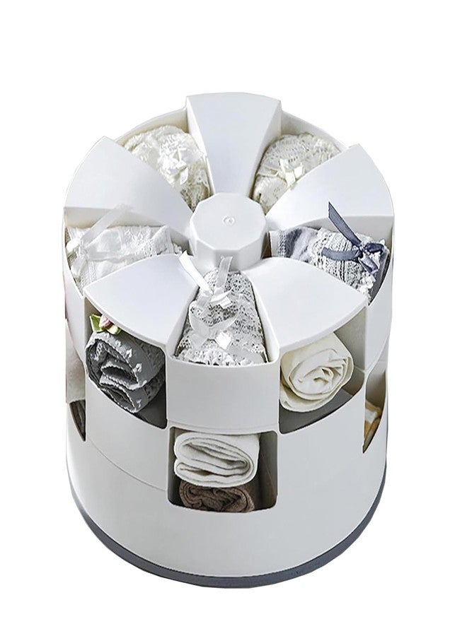 NANIAAY 360° Rotating Undergarments Storage Box | Multi-Function Cloth Organizer with Compartments | Space-Saving Acrylic Cabinet for Underwear, Socks, Accessories & Clothes | Customizable & Durable - Image 2