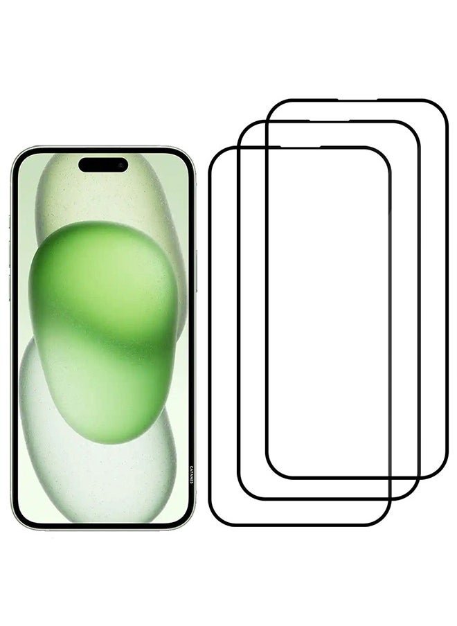 CATANES 3 Pack For iPhone 15 Screen Protector Scratch and Shatter Resistant Anti Bubble HD Clear Glass  - Image 2