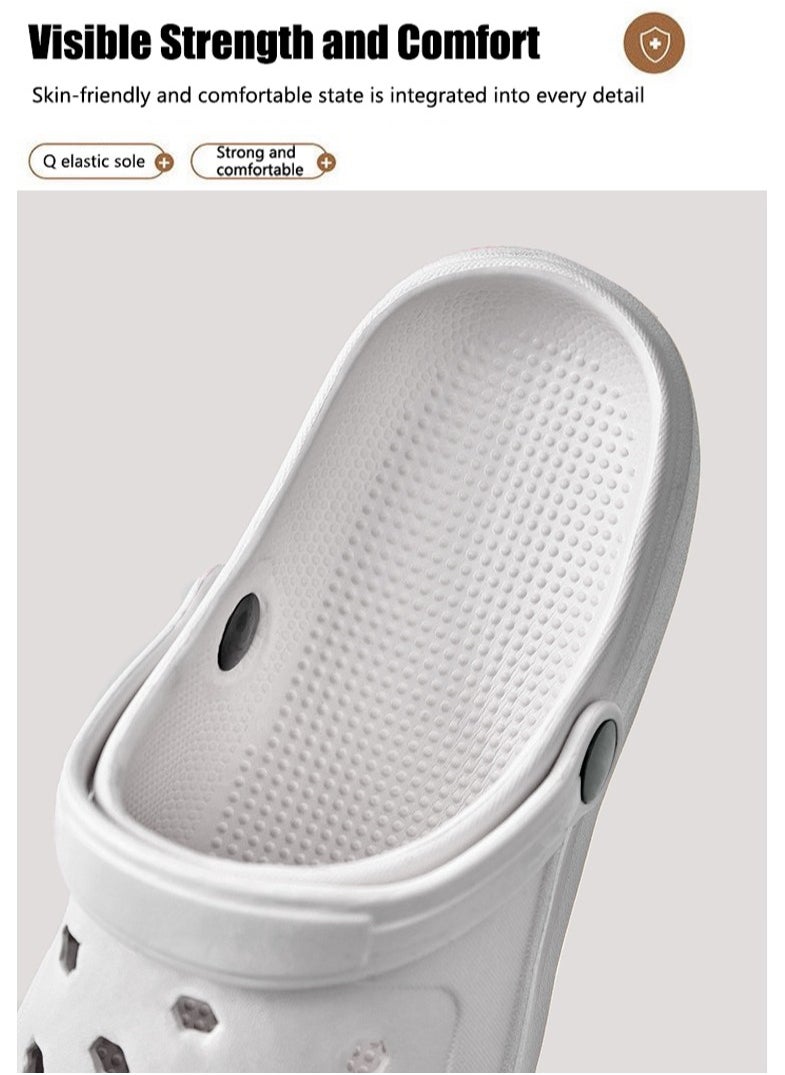 TAPIT Unisex Garden Clogs for Men Women Classic Slippers Adult Water Shoes Quick Drying Sandals for Indoor Outdoor Beach Pool (White)  - Image 3
