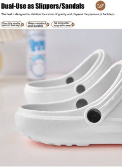 TAPIT Unisex Garden Clogs for Men Women Classic Slippers Adult Water Shoes Quick Drying Sandals for Indoor Outdoor Beach Pool (White)  - Image 4