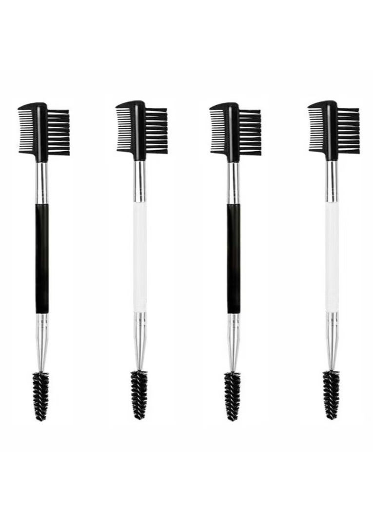 Generic Eyebrow Eyelash Shaper Eyelash Comb and Eyebrow Brush Dual Comb Eyebrow Brush Double Head Eyebrow Brush Eyebrow Eyelash Makeup Grooming Tool for Women Girls Cosmetic Travel (Black)  - Image 4