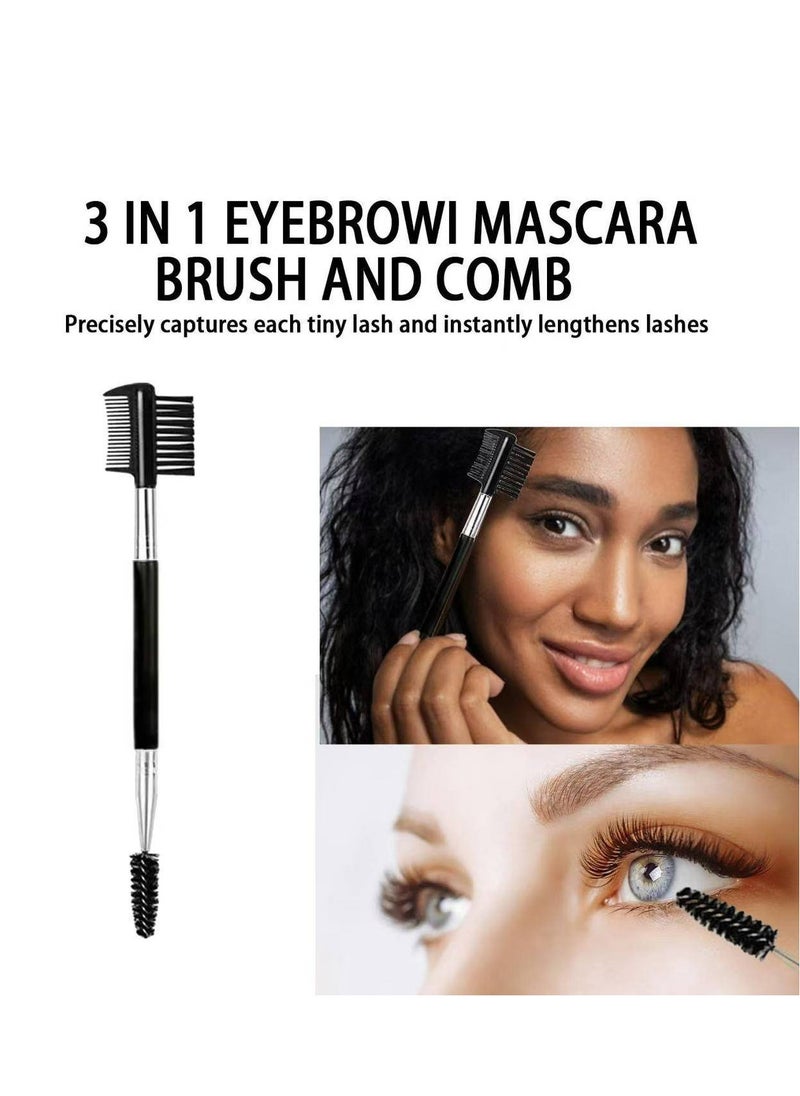 Generic Eyebrow Eyelash Shaper Eyelash Comb and Eyebrow Brush Dual Comb Eyebrow Brush Double Head Eyebrow Brush Eyebrow Eyelash Makeup Grooming Tool for Women Girls Cosmetic Travel (Black)  - Image 5