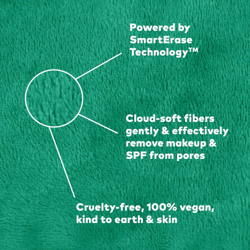 Makeup Eraser The Original MakeUp Eraser PRO, Effortlessly Remove All Makeup Using Only Water, Including Waterproof Mascara, Eyeliner, Foundation, Lipstick, Sunscreen,and More! Green, 1ct. - Image 5