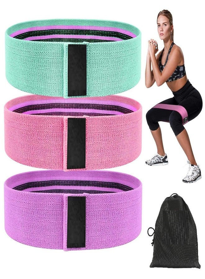 حزام مقاومة قماشي من Fitfix® - حزام حلقي للورك للنساء والرجال لتمارين الورك والساقين والتمدد والشد. أحزمة صغيرة حلقية لتمارين الأرداف والقرفصاء، قابلة للاستخدام في المنزل والنادي الرياضي. (مجموعة من 3 قطع) - Image 1