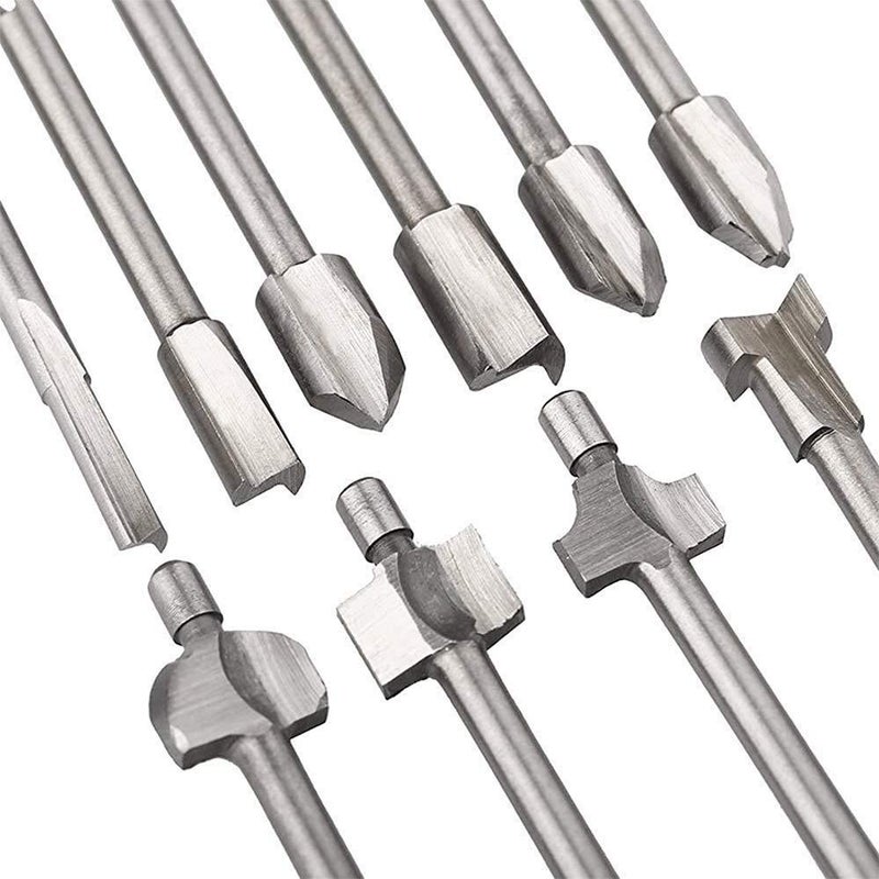 Mesee 10Pcs HSS Router Bits 1/8"(3mm) Shank Carbide Engraving Bit Set Fit Rotary Tool Tools for DIY Woodworking Edge Grooving Carving Milling Trimming - Image 5
