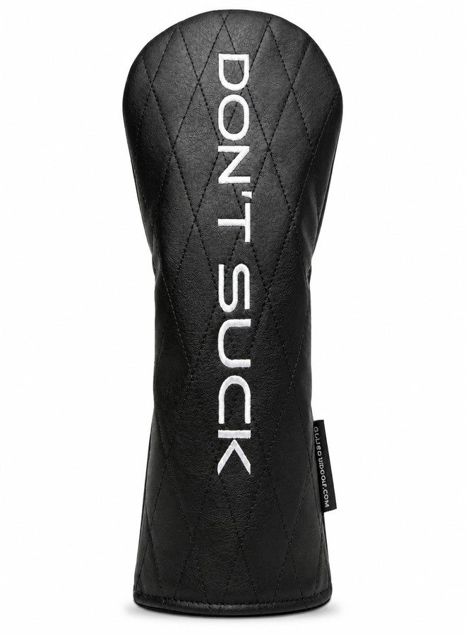 Aiming Fluid Golf “Don’t Suck” Driver Headcover – Premium Quilted Leather Golf Driver Head Cover, Funny Golf Club Headcover for Driver, Luxury Golf Bag Accessory, Unique Golf Gift for Men - Image 1