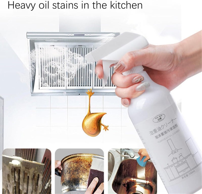 كلاراكو بخاخ رغوة سبلاش، 500 مل بخاخ رغوة سبلاش منظف متعدد الأغراض، أقراص بخاخ رغوة سبلاش وزجاجة بخاخ منظف الفرن، بخاخ منظف متعدد الأغراض، قوي وفعال في مكافحة بقع المطبخ (قطعة واحدة) - Image 3