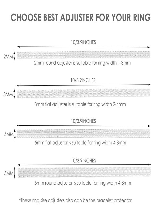 MOLANLY Ring Sizer Adjuster for Loose Rings - 16 Pack, 4 Sizes Silicone Ring Size Adjuster for Different Band Widths, Invisible Ring Guards, Spacer, Tightener, Fitter for Women and Men - Image 5