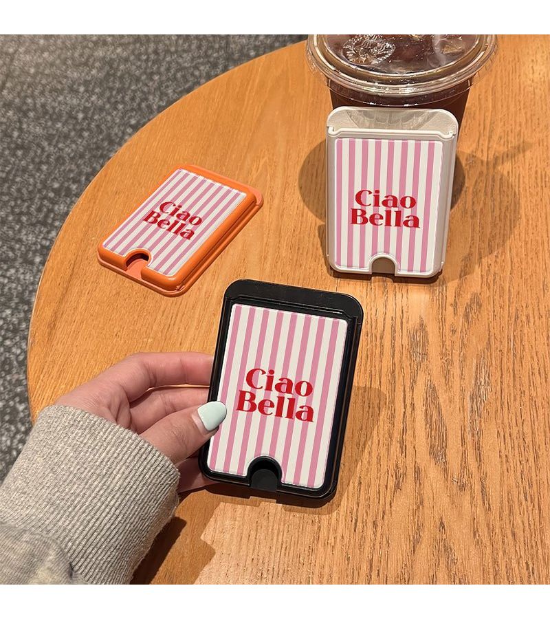 Orange Multifunctional Strong Magnetic Phone Card Holder With Stand And Mirror Fits 1 To 4 Cards For Iphone And Other Magnetic Phones Or Phone Cases - Image 5