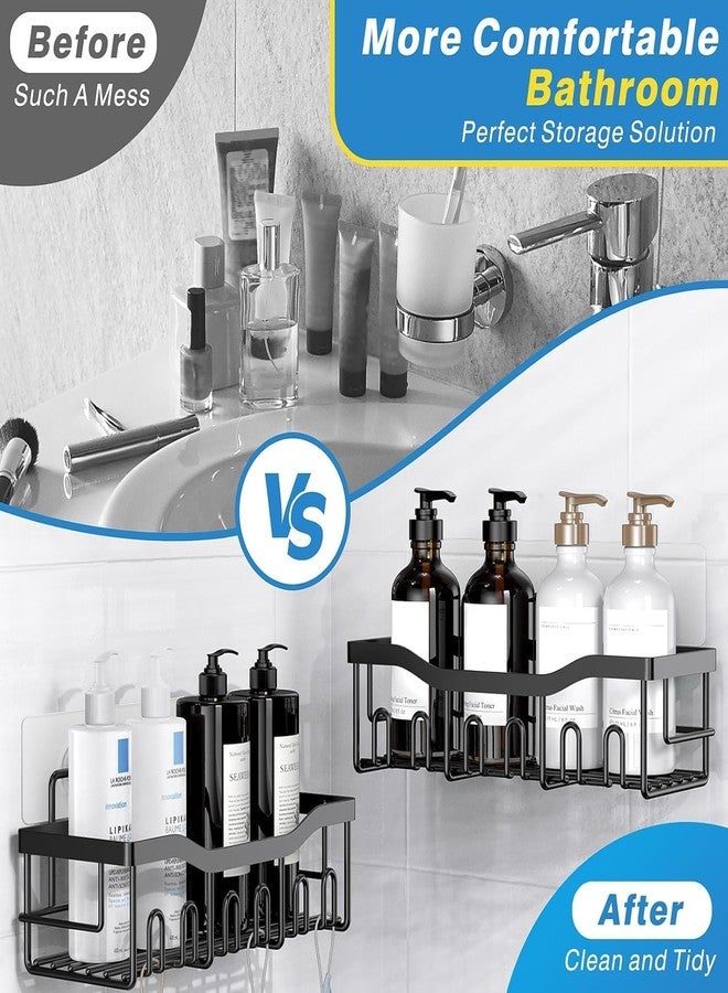 Elvana 5 Pack Adhesive Shower Caddy | Rustproof Stainless Steel Wall Mounted Bathroom Organizer | No Drill Shower Shelves & Storage Racks for Bathroom and Kitchen - Image 4