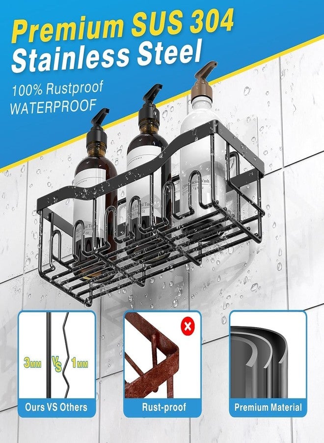 Elvana 5 Pack Adhesive Shower Caddy | Rustproof Stainless Steel Wall Mounted Bathroom Organizer | No Drill Shower Shelves & Storage Racks for Bathroom and Kitchen - Image 5