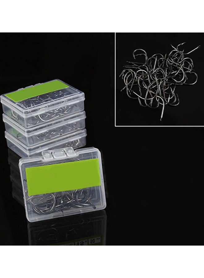 100 Pcs High Carbon Steel Fishhooks Carp Fishing Bait Sharp Hook Tackle Tool 20 x 10 20cm