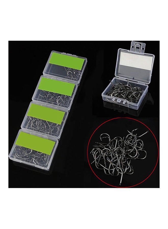 100 Pcs High Carbon Steel Fishhooks Carp Fishing Bait Sharp Hook Tackle Tool 20 x 10 20cm