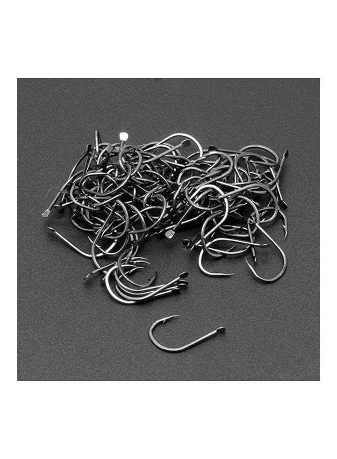 100 Pcs High Carbon Steel Fishhooks Carp Fishing Bait Sharp Hook Tackle Tool 20 x 10 20cm