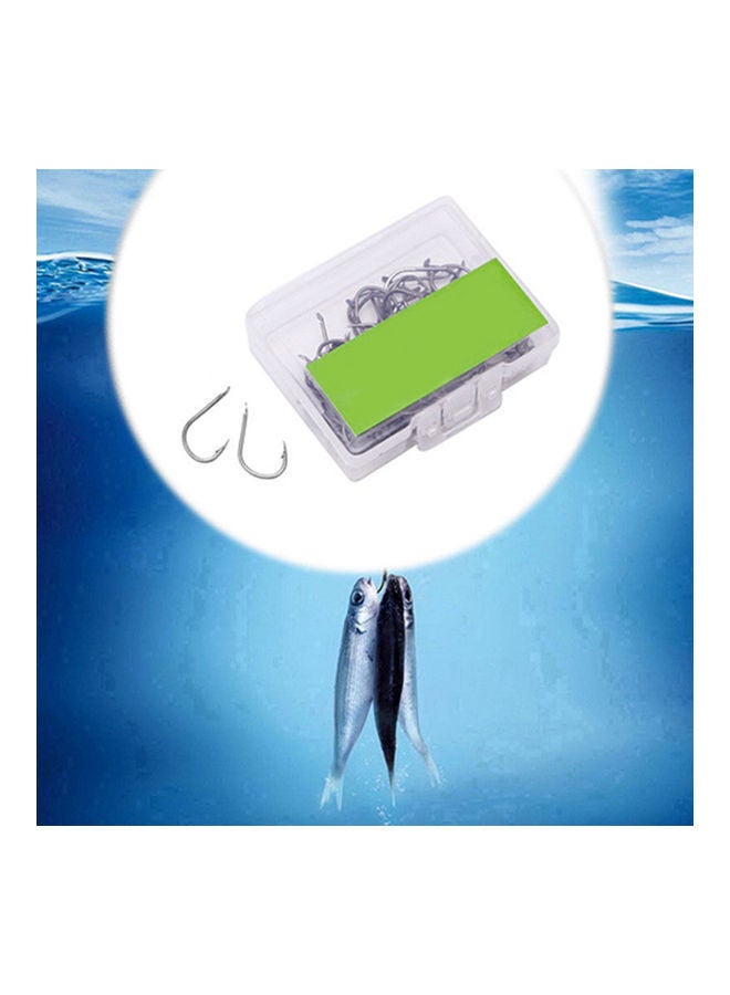 100 Pcs High Carbon Steel Fishhooks Carp Fishing Bait Sharp Hook Tackle Tool 20 x 10 20cm