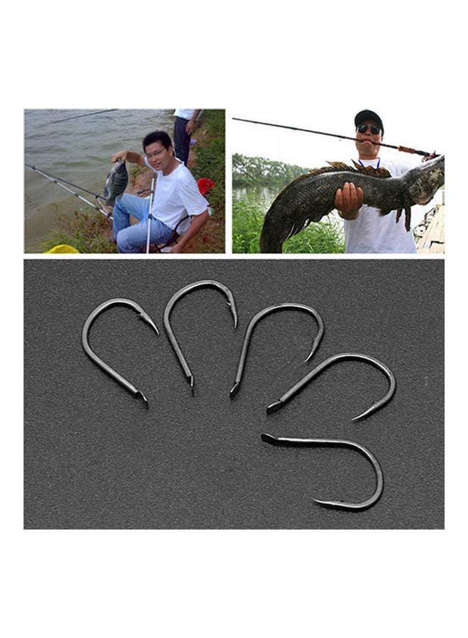 100 Pcs High Carbon Steel Fishhooks Carp Fishing Bait Sharp Hook Tackle Tool 20 x 10 20cm