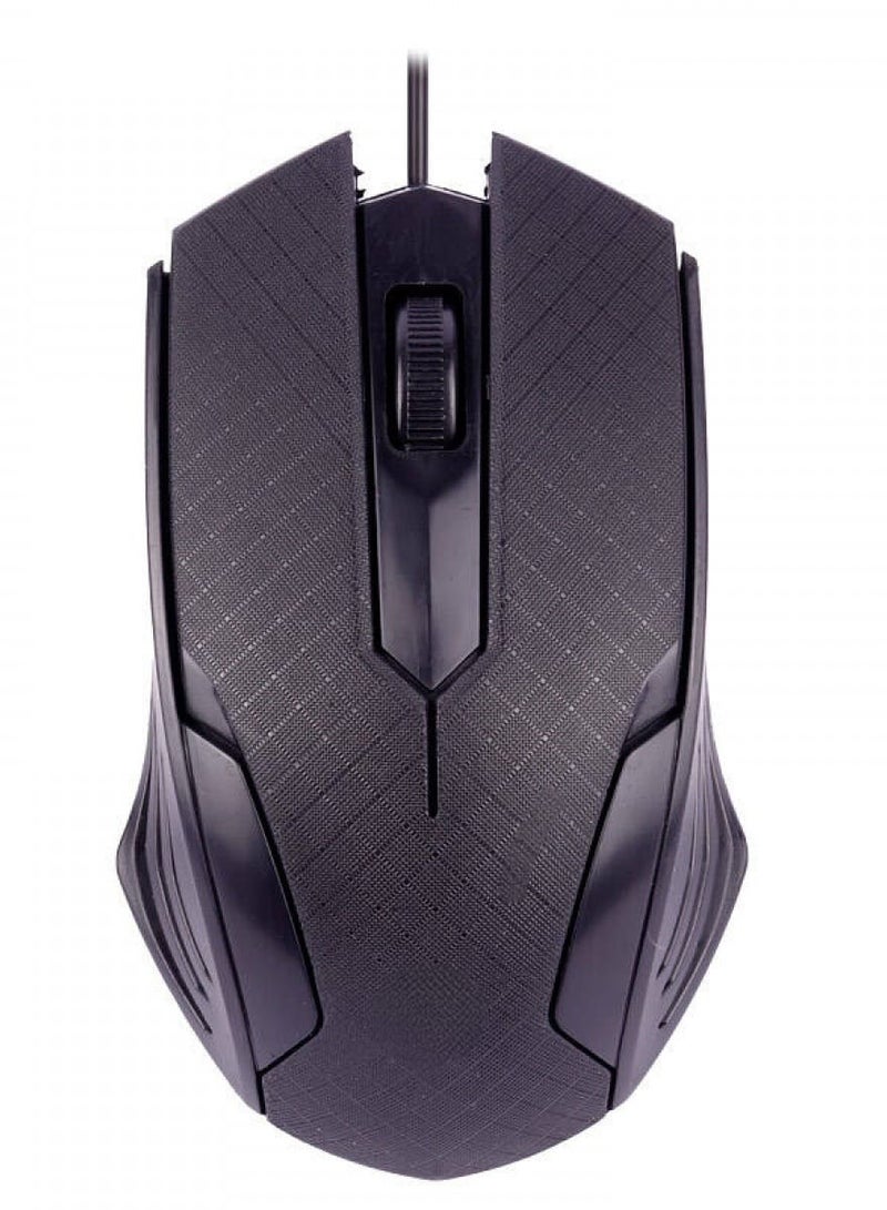 Black Wired USB Mouse Compatible with Windows PC, Notebook, Laptop, Mac With Optical Tracking and Ambidextrous Design - Image 1