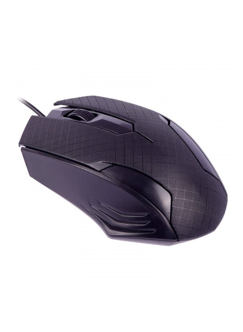 Black Wired USB Mouse Compatible with Windows PC, Notebook, Laptop, Mac With Optical Tracking and Ambidextrous Design - Image 2
