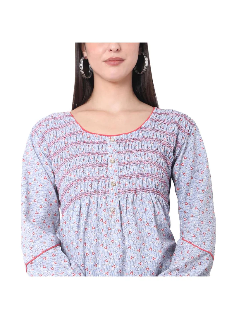 HANA & SARA SMALL FLORAL PRINT LONG SLEEVES ARABIC KAFTAN JALABIYA DRESSES