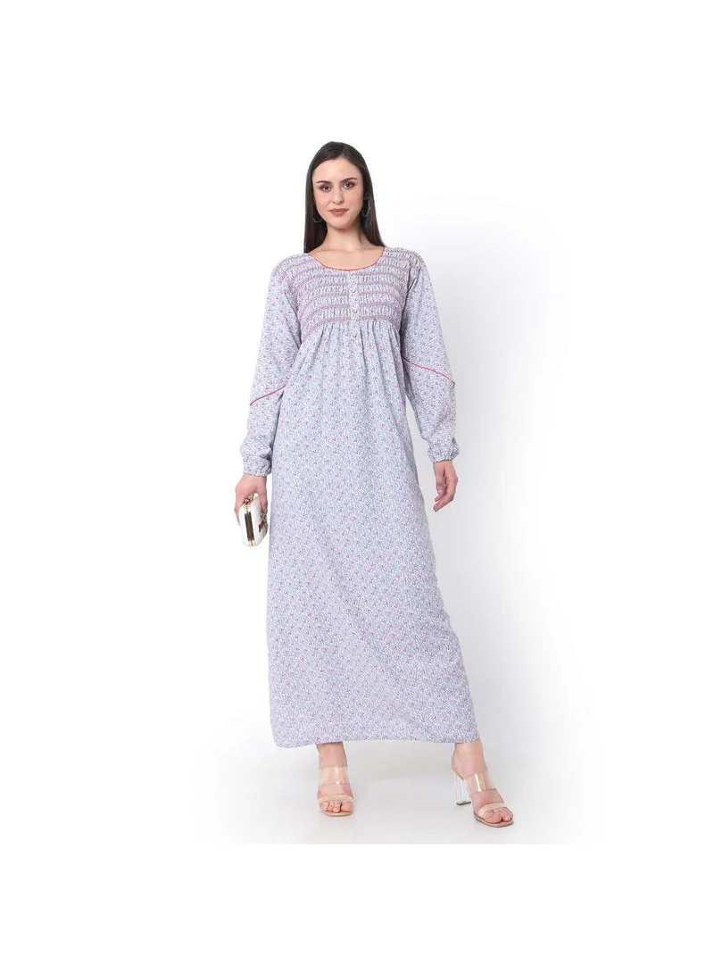 HANA & SARA SMALL FLORAL PRINT LONG SLEEVES ARABIC KAFTAN JALABIYA DRESSES