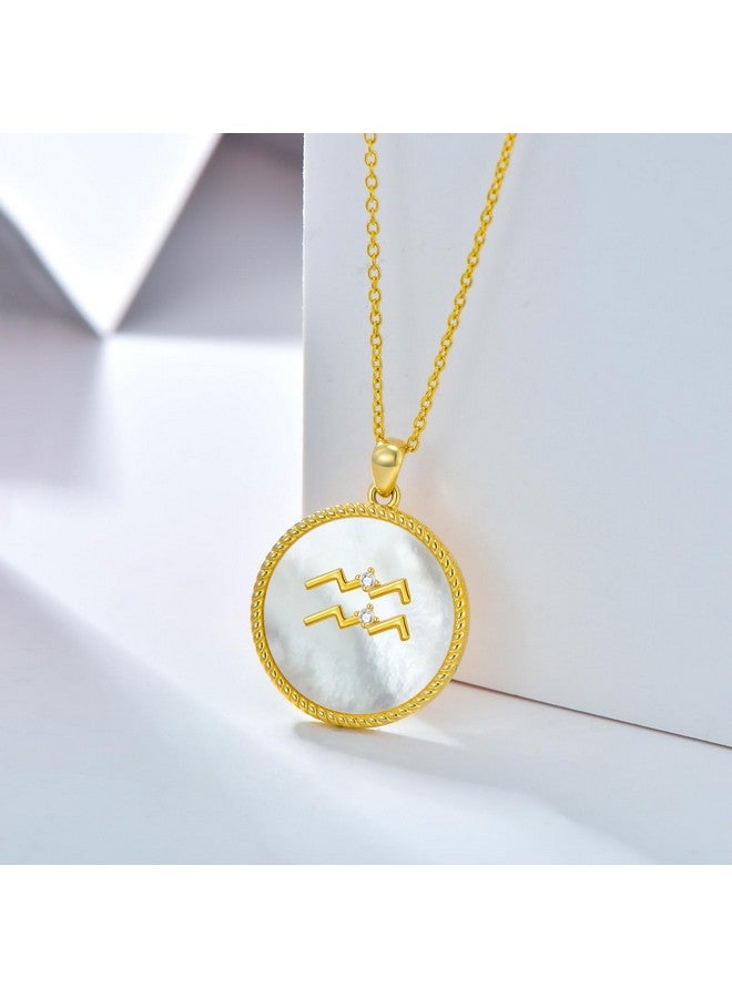 Dolphers 925 Sterling Silver Aquarius Necklace Lab Grown Diamond Aquarius Pendant Gift For Women - Image 2