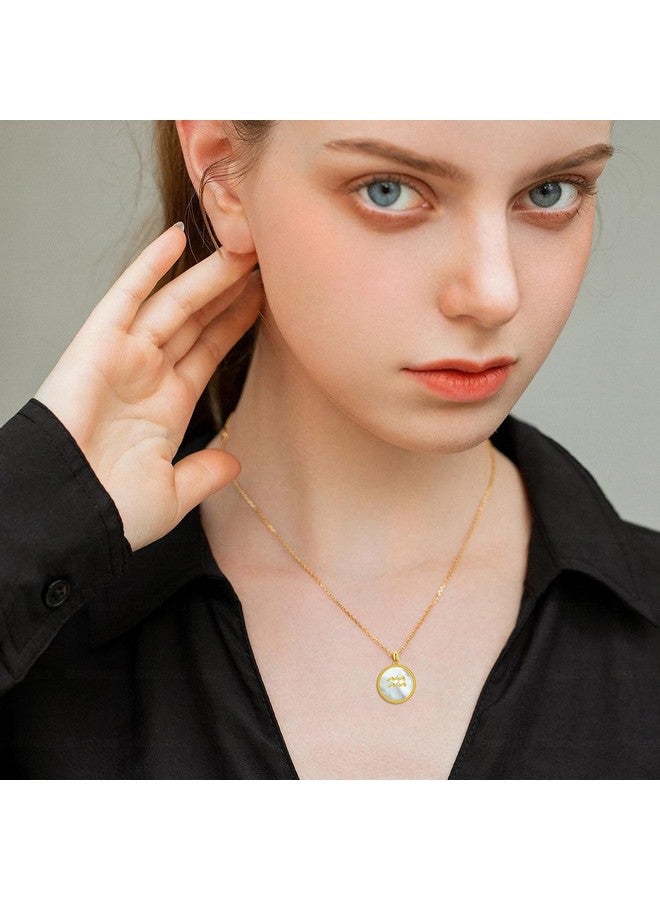 Dolphers 925 Sterling Silver Aquarius Necklace Lab Grown Diamond Aquarius Pendant Gift For Women - Image 4