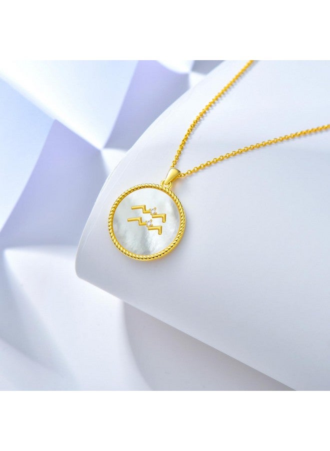 Dolphers 925 Sterling Silver Aquarius Necklace Lab Grown Diamond Aquarius Pendant Gift For Women - Image 3