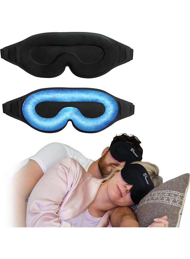 general Sleep Mask and Cooling Gel Relief,Sleep Eye Mask Blackout Blindfold Cold,3D Contoured Relaxing No Pressure Eye Cover to Block Light for Comfortable Soothing Night Sleeping - Image 1