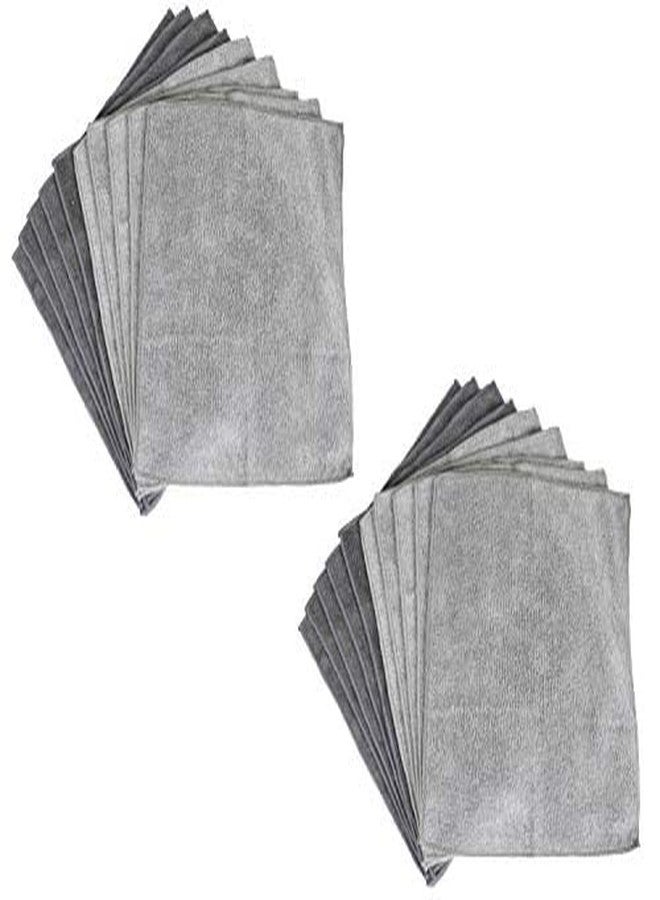 Sophisti-clean Stainless Steel Microfiber Cleaning Cloths, Attract Dust Like a Magnet, Gray Duster Cloths, Pack of 20