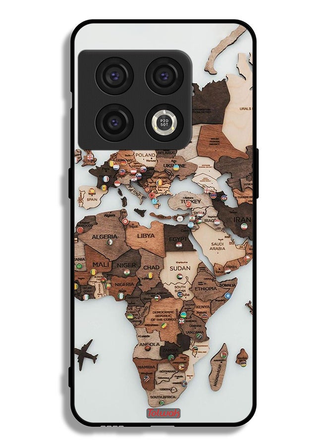 Tolwak OnePlus 10 Pro 5G Protective Case Cover World Map Art - Image 2