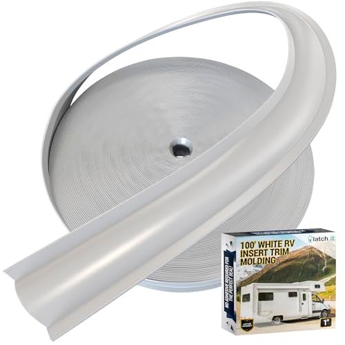 LATCHIT RV Trim Molding Insert 1 White 100 RV Trim Molding Exterior UVResistant Vinyl RV Corner Molding Durable RV Molding Insert Protect RV Exterior wVinyl RV Trim