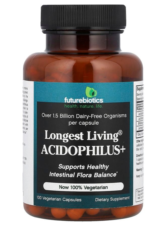 Futurebiotics Longest Living Acidophilus+ 100 Vegetarian Capsules
