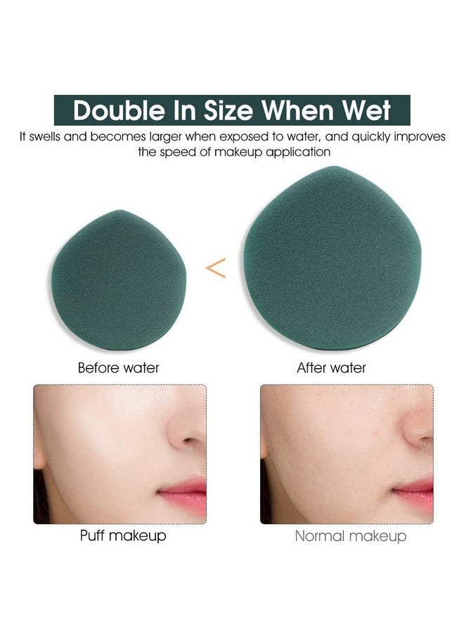 maycreate - maycreate ® 7Pcs Makeup Puffs Makeup Blender Sponge Powder Puff, Latex-Free Makeup Sponge Air Cushion Pads For Liquid Foundation, Cream, Powder, Concealer, Wet & Dry Dual Use((Green) - Image 1