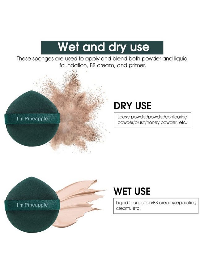 maycreate - maycreate ® 7Pcs Makeup Puffs Makeup Blender Sponge Powder Puff, Latex-Free Makeup Sponge Air Cushion Pads For Liquid Foundation, Cream, Powder, Concealer, Wet & Dry Dual Use((Green) - Image 1