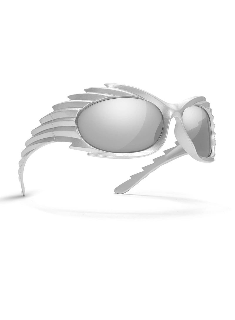 SYOSI Fashion Wrap Around Sunglasses For Women Men,Trendy Oval Y2k Sunglasses Aesthetic Cool Futuristic Sunglasses Shades - Image 1